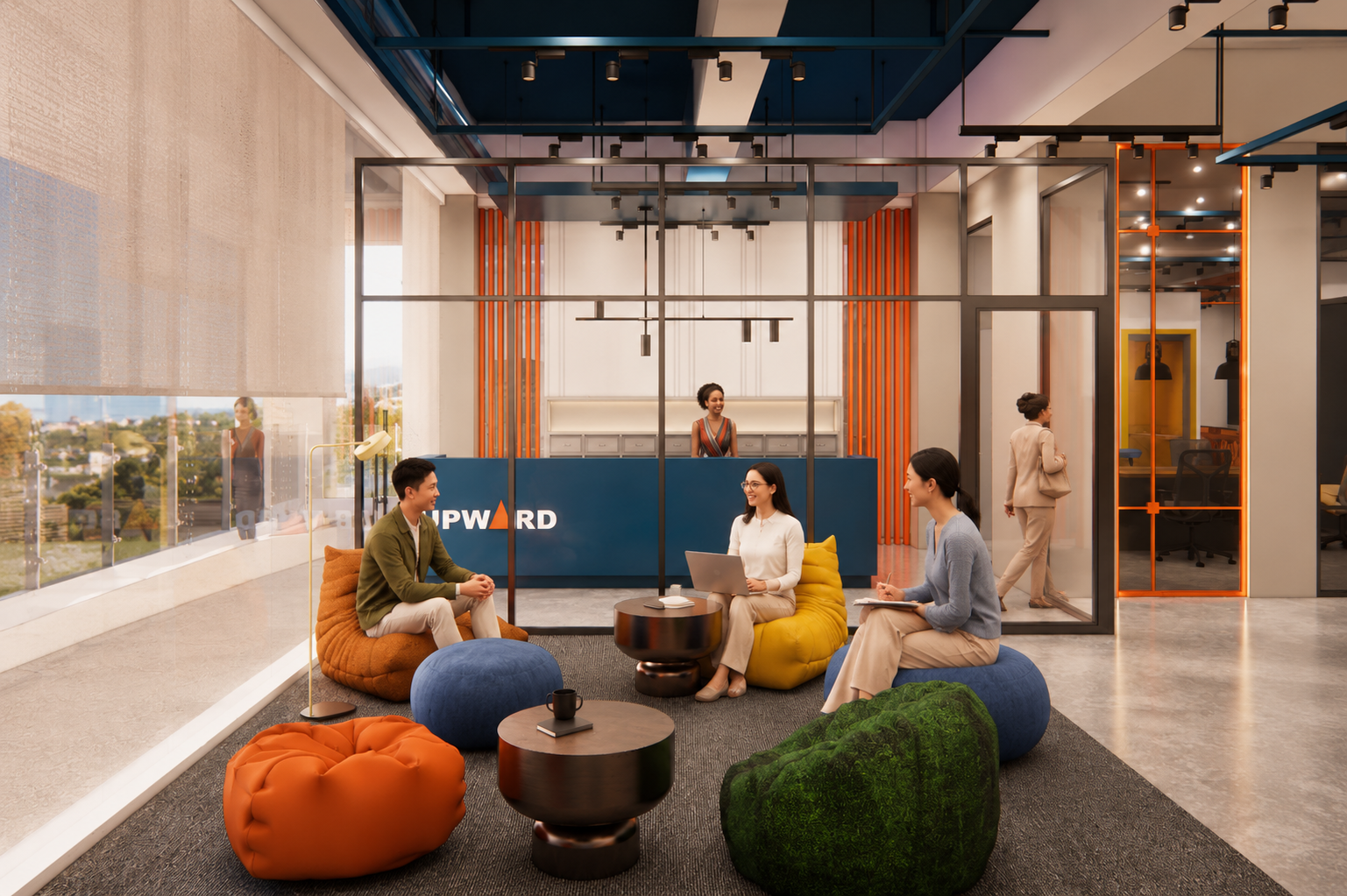 UPWARD coworking reception and collaboration space